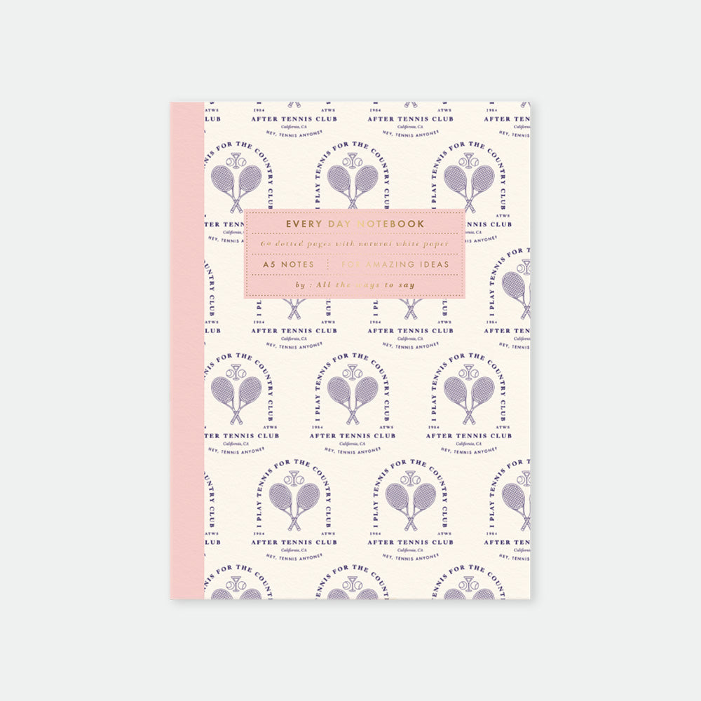 all-the-ways-to-say-after-tennis-notebook-a5-notizbuch-goldfolie image 1