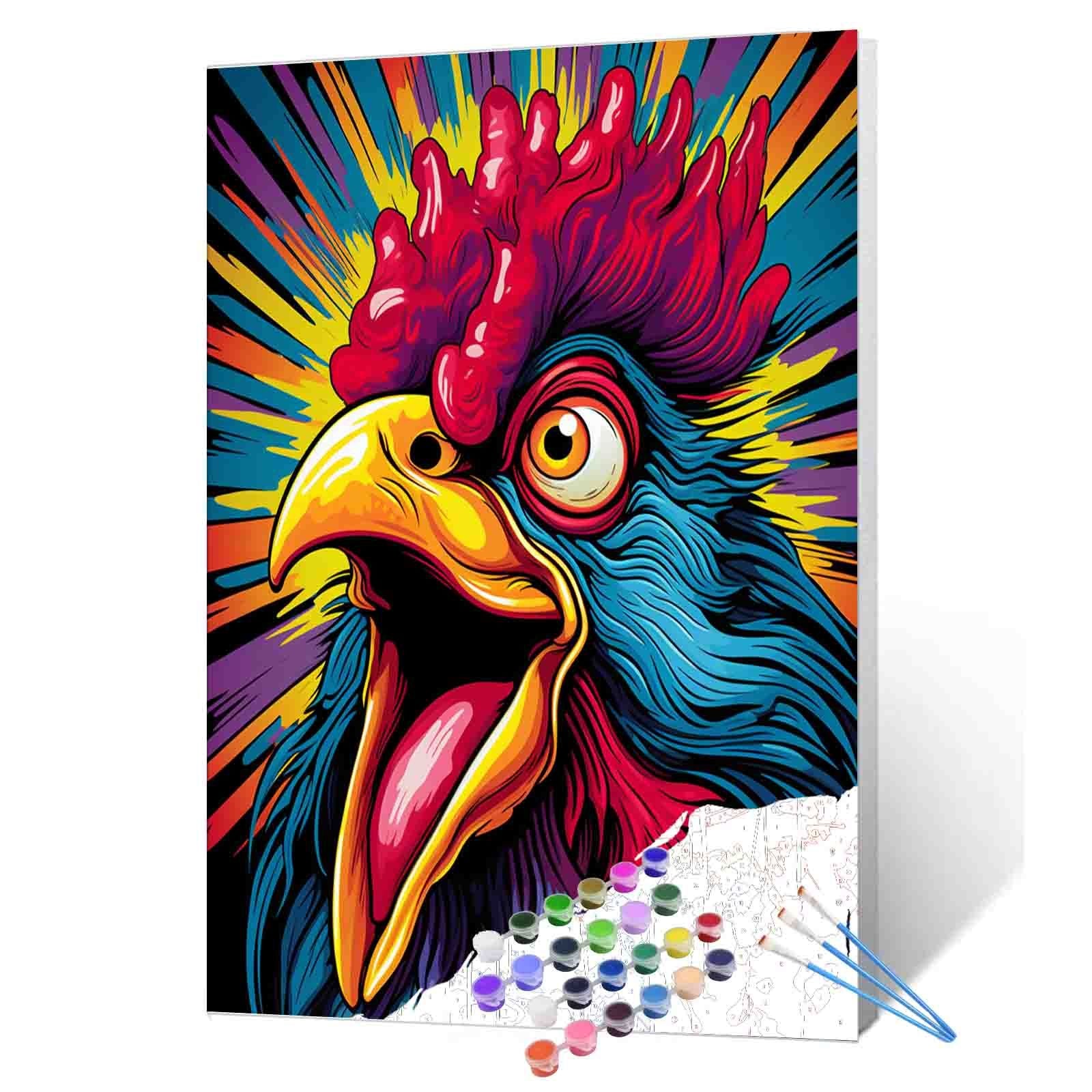 tucocoo-roaring-rooster-pop-art-malen-nach-zahlen-40x50-hahn image 1