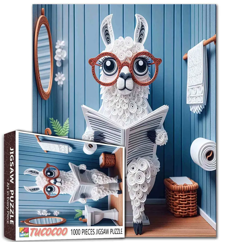 tucocoo-quirky-llama-reading-puzzle-1000-teile-lama image 1