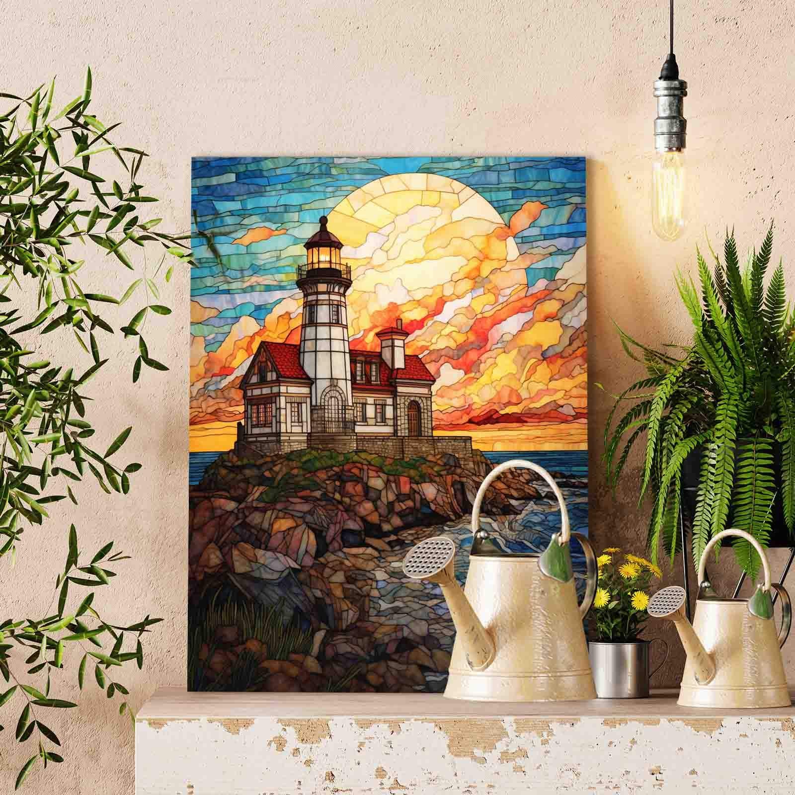tucocoo-paint-by-numbers-lighthouse-sunset-malen-nach-zahlen-40x50 image 2