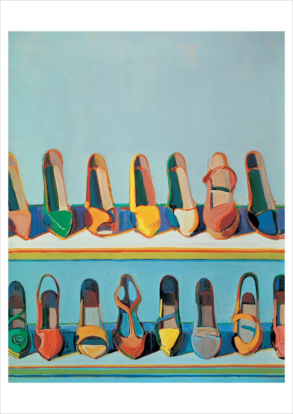 pomegranate-postcards-wayne-thiebaud-postkarte-shoe-rows-1975 image 1