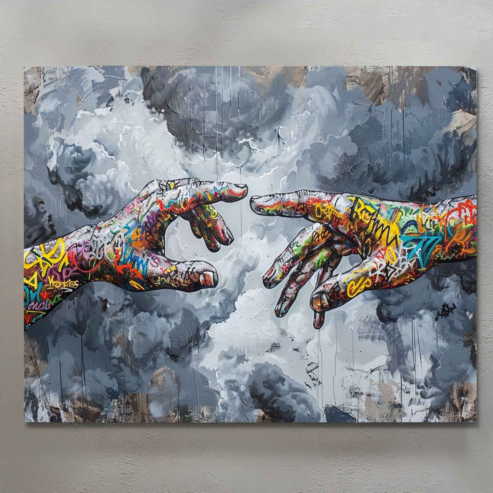 tucocoo-canvas-wall-art-graffiti-creation-hands-leinwandbild-30x40-gerahmt image 2