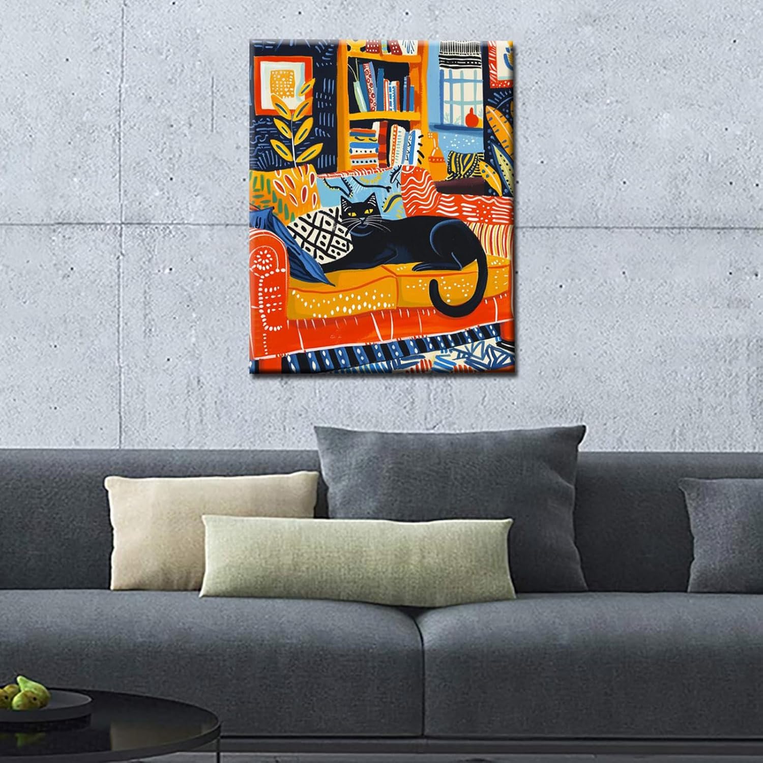tucocoo-paint-by-numbers-schwarze-katze-malen-nach-zahlen-40x50-ohne-rahmen image 3
