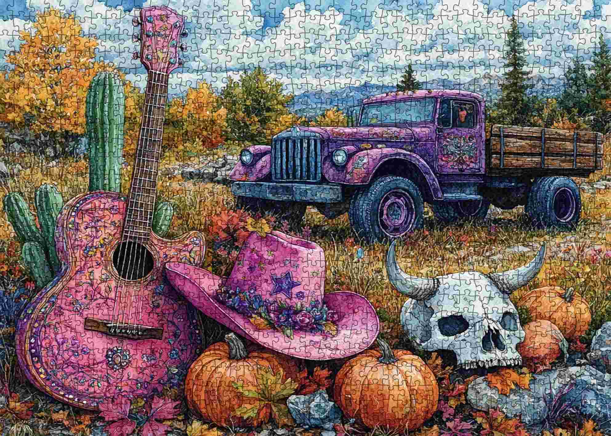 tucocoo-autumn-vibes-puzzle-1000-teile-cowboy-pink-herbst image 2