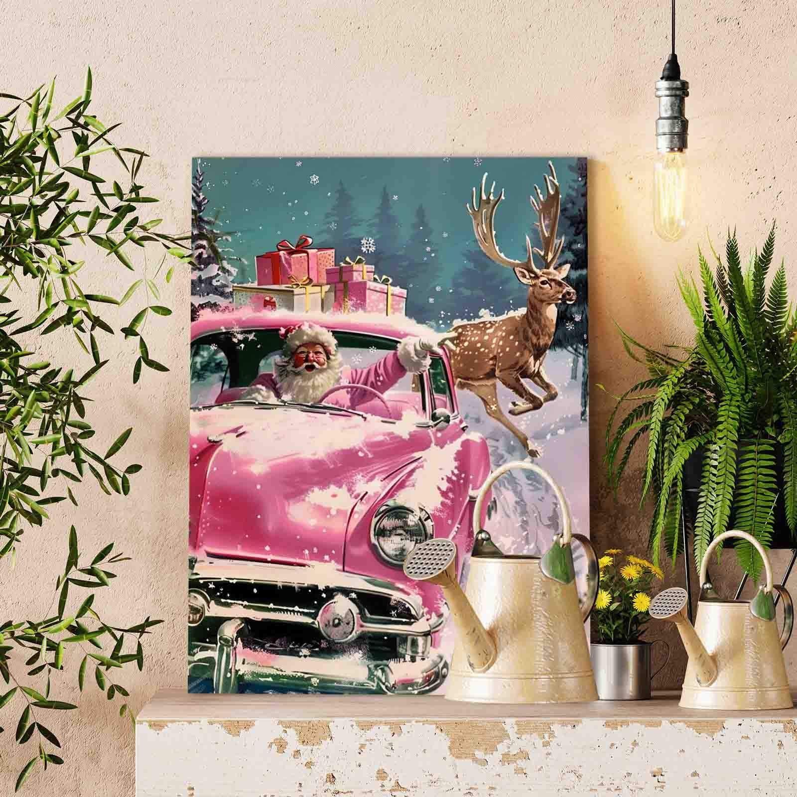 tucocoo-santa-pink-car-malen-nach-zahlen-40x50-weihnachten image 2