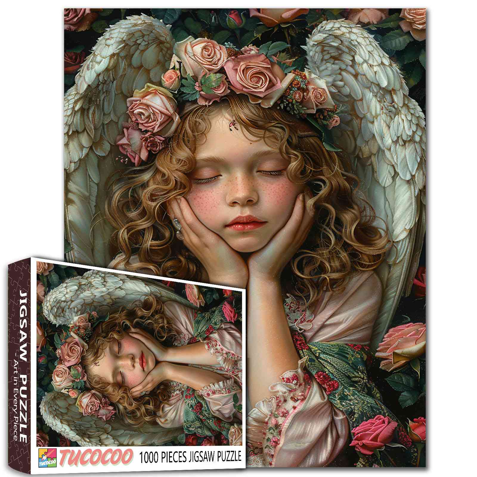 tucocoo-angelic-beauty-roses-puzzle-1000-teile-engel image 1