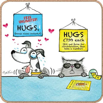 otter-house-red-howling-untersetzer-free-hugs-98mm image 1