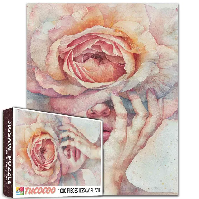 tucocoo-rose-eyes-mystery-puzzle-1000-teile-rosenfrau image 1