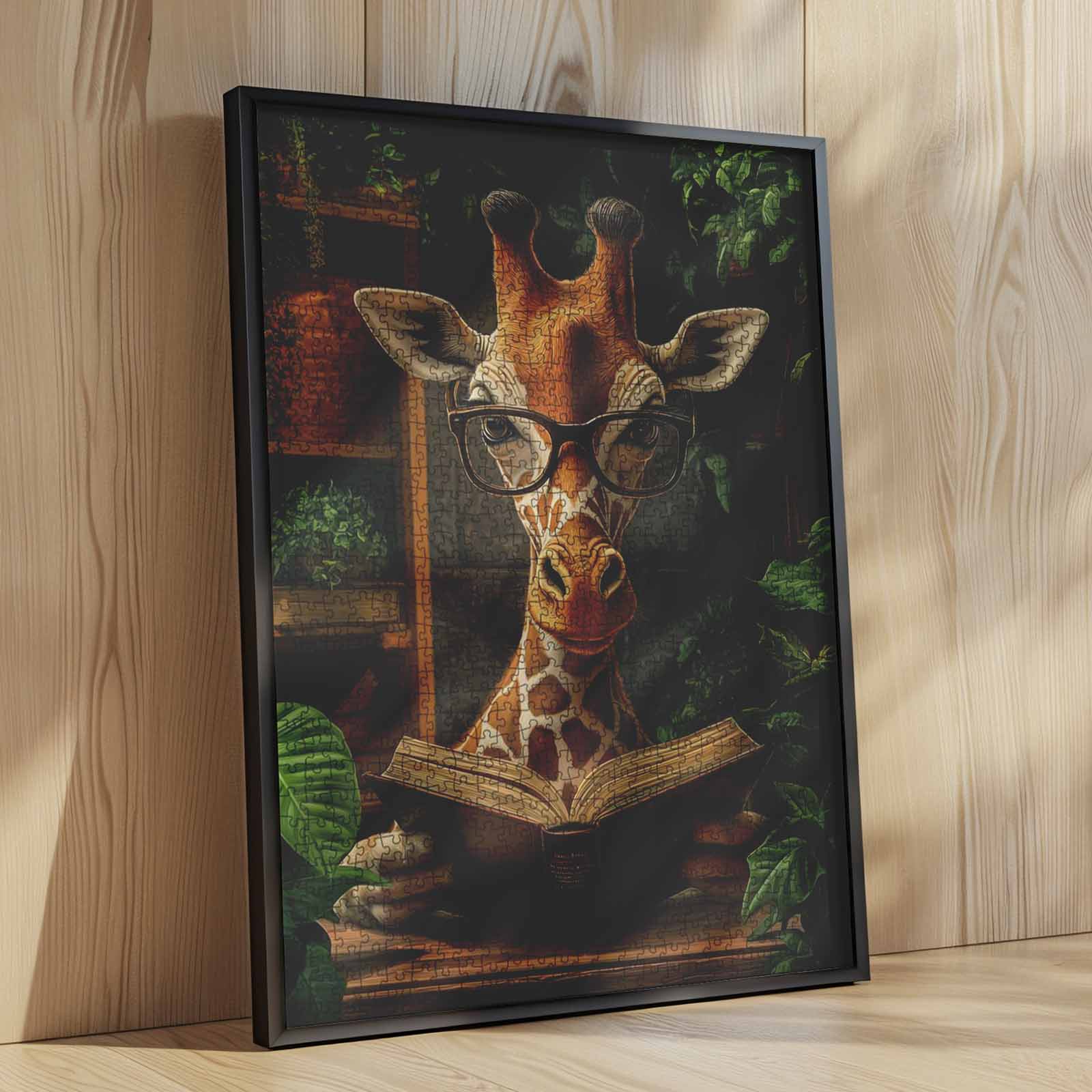 tucocoo-giraffe-reading-book-puzzle-1000-teile-bibliothek image 4