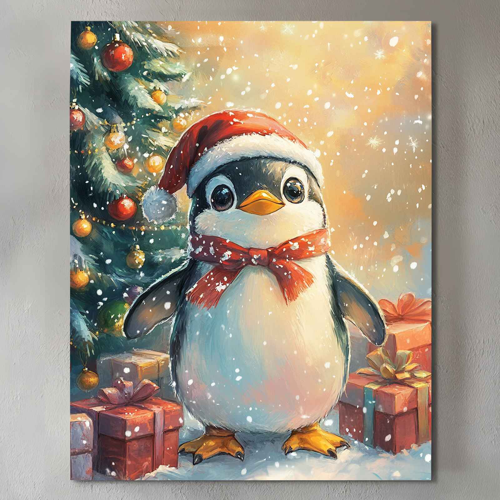 tucocoo-christmas-penguin-leinwandbild-30x40-cm-gerahmt-weihnachten image 2