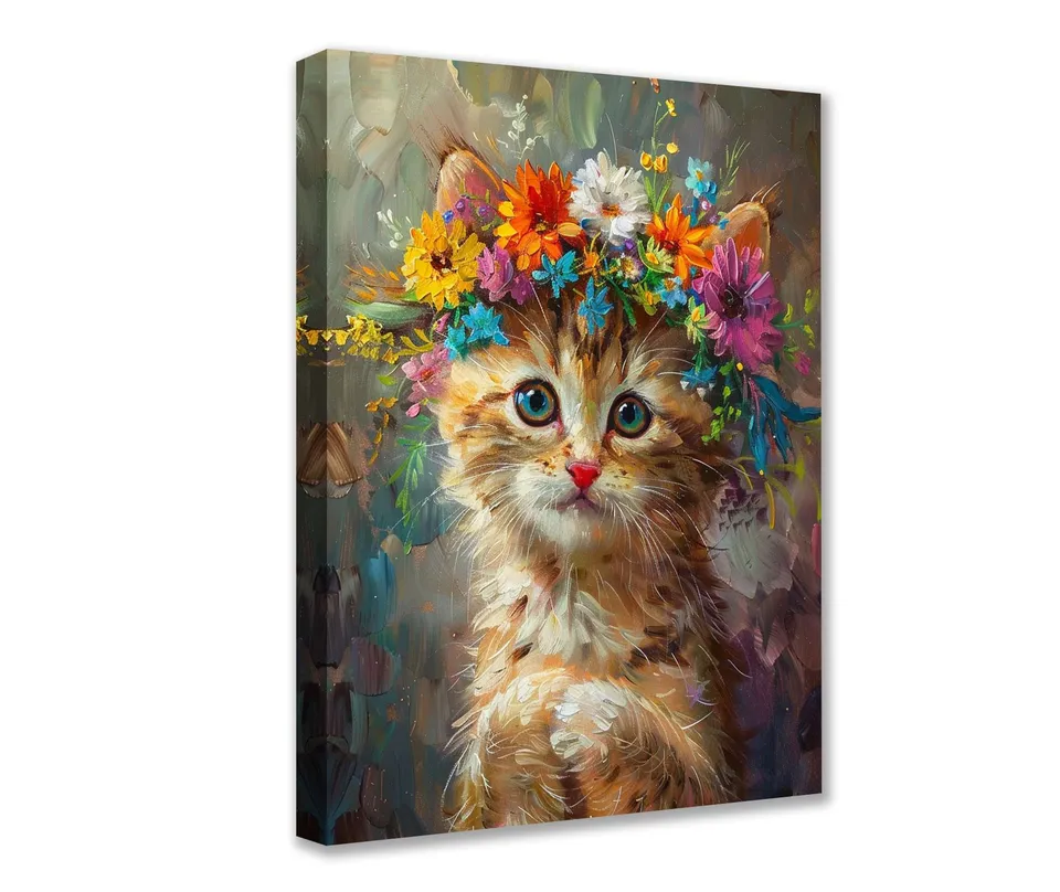 tucocoo-canvas-wall-art-k-tzchen-leinwandbild-30x40cm-blumen image 1