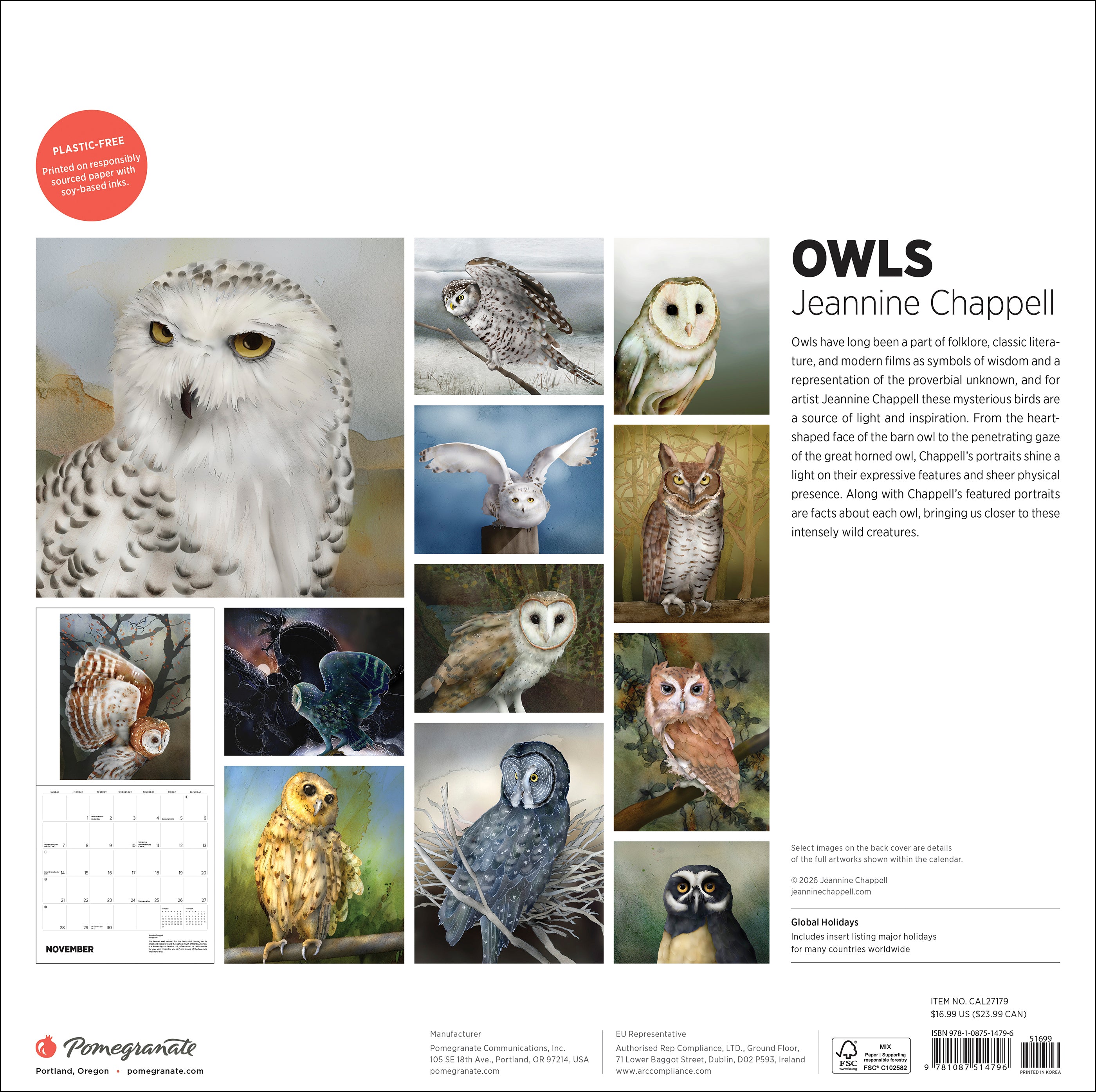 pomegranate-owls-chappell-2027-wandkalender-eulen image 7