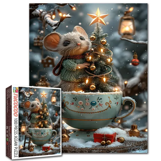 tucocoo-christmas-mouse-and-teacup-tree-puzzle-1000-teile image 1