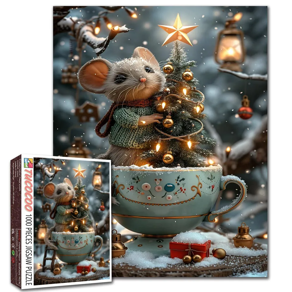 tucocoo-christmas-mouse-and-teacup-tree-puzzle-1000-teile image 1