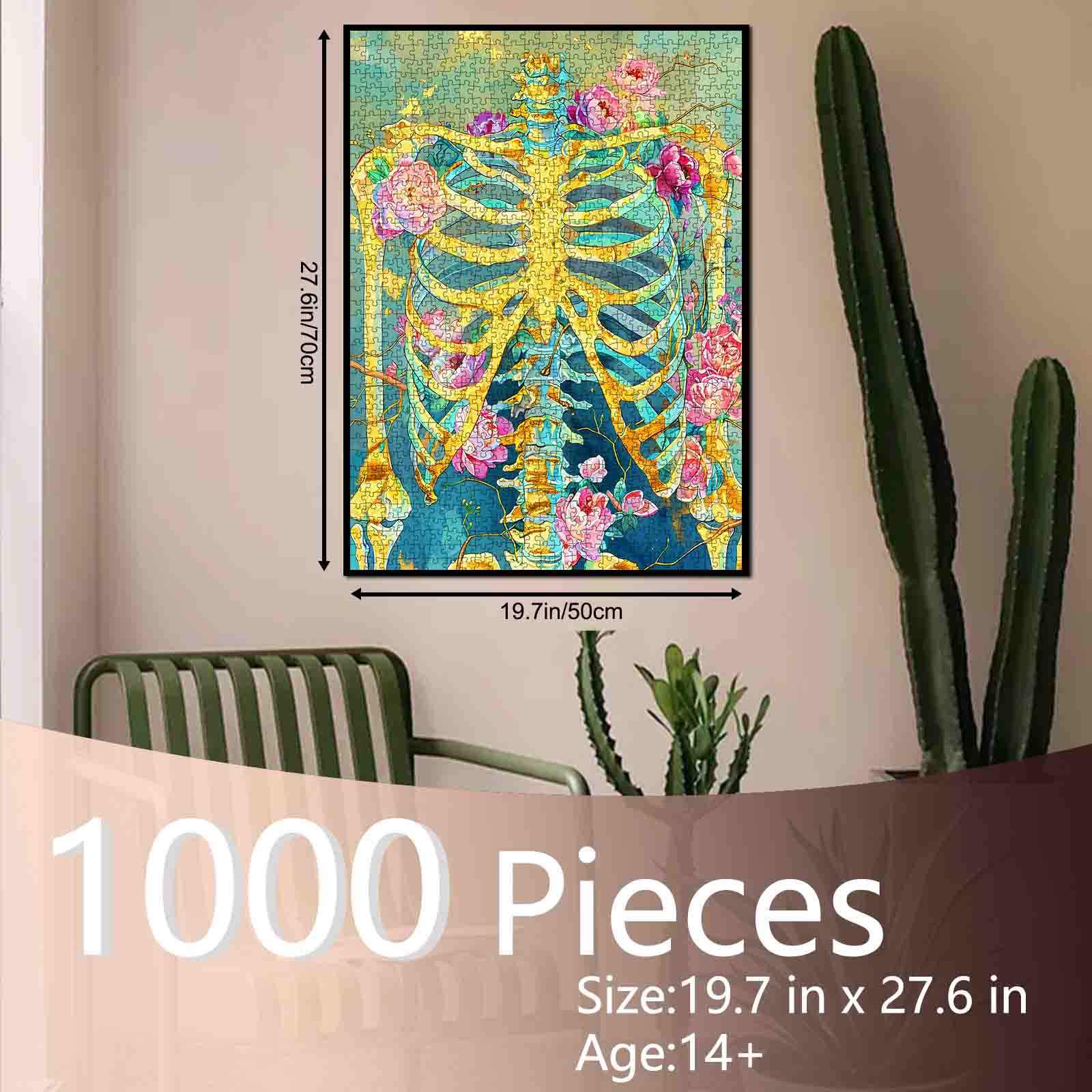 tucocoo-golden-skeleton-floral-fusion-puzzle-1000-teile-gold image 5
