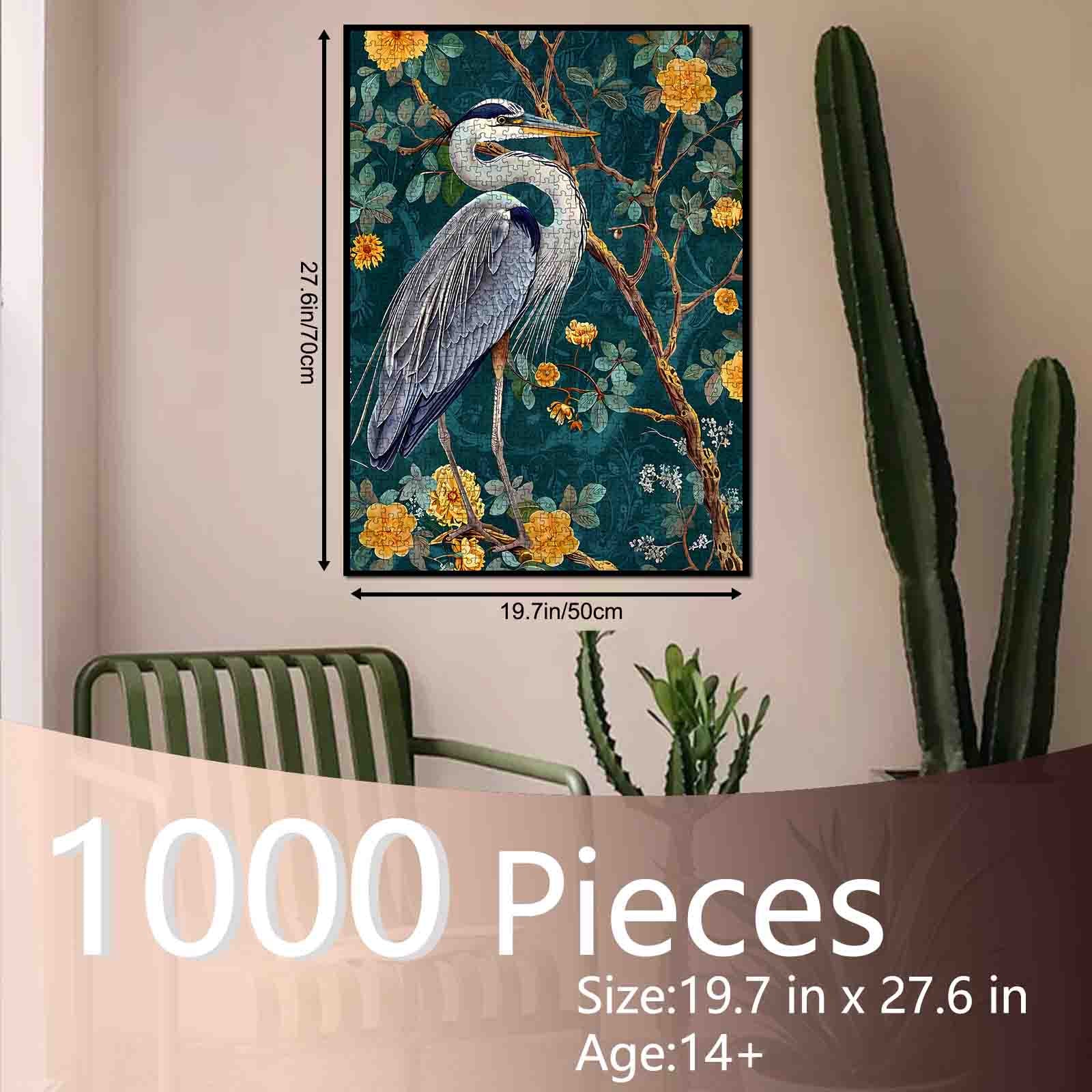 tucocoo-jigsaw-elegant-heron-floral-art-puzzle-1000-teile-reiher image 5