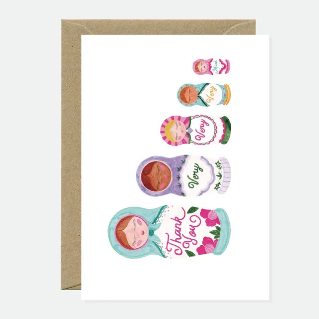 all-the-ways-to-say-thank-you-dolls-dankeskarte-a6 image 1