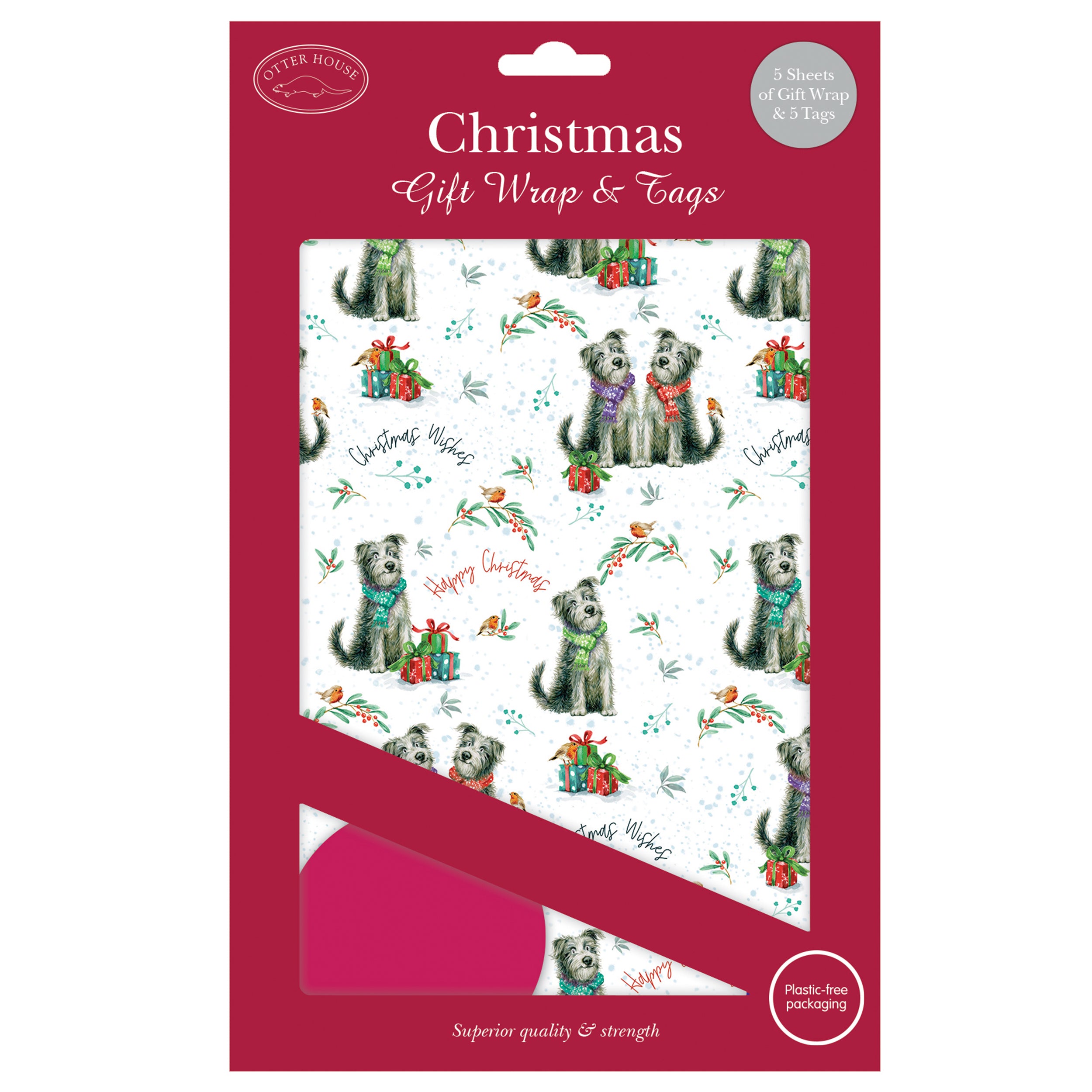 otter-house-cosy-dogs-geschenkpapier-weihnachten-5-bogen image 1