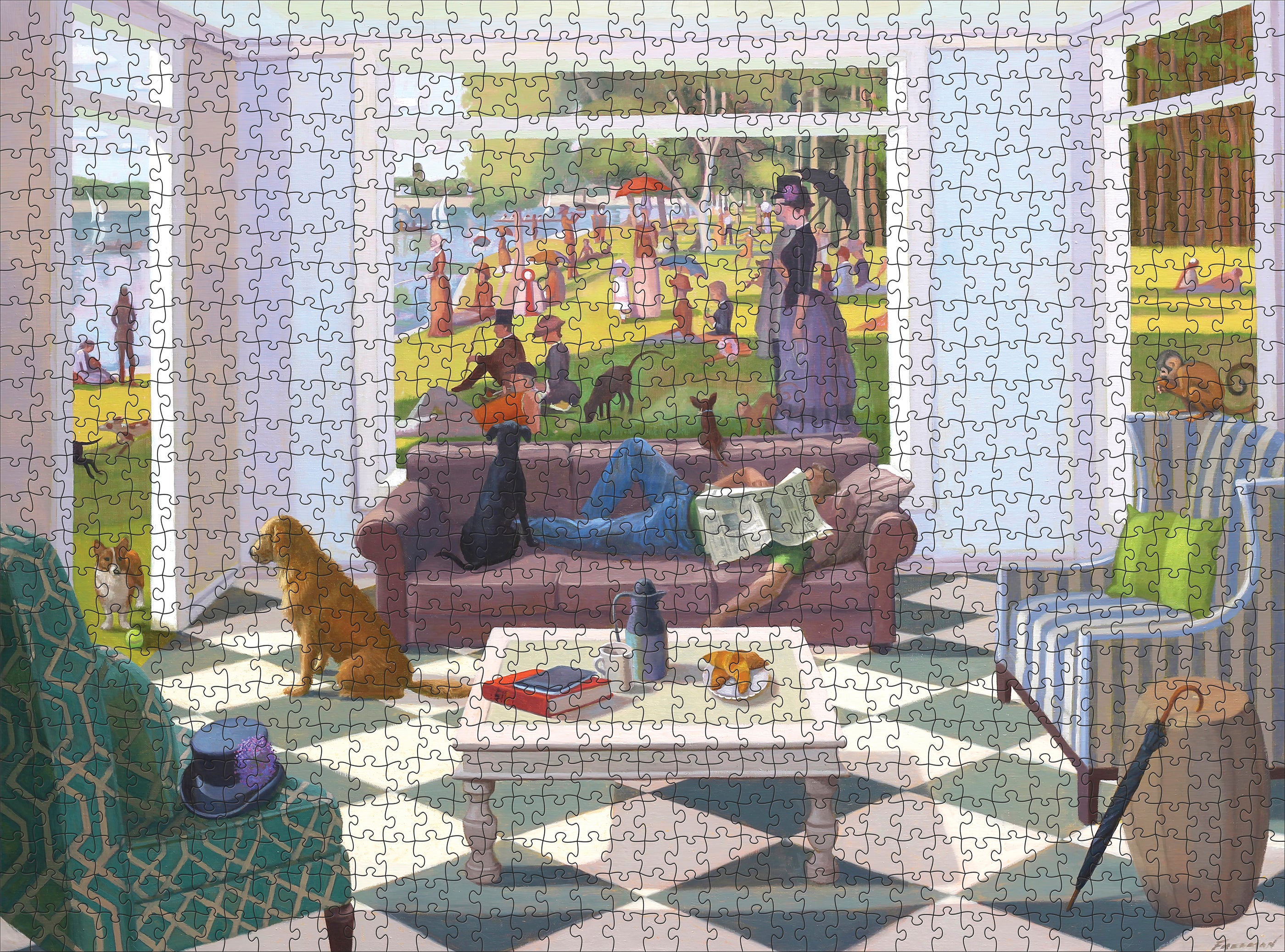 pomegranate-kathryn-freeman-sunday-paper-1000-teile-puzzle image 2