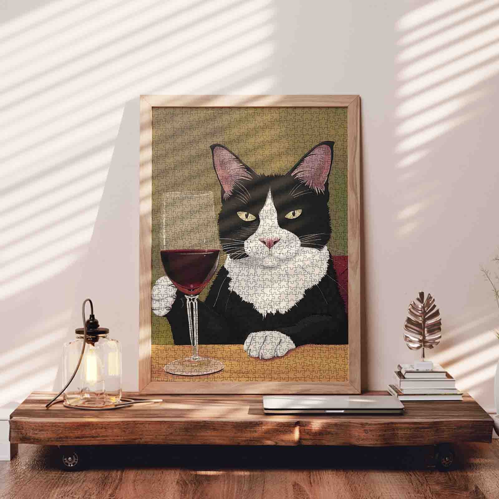 tucocoo-katze-mit-wein-puzzle-1000-teile-elegant image 3