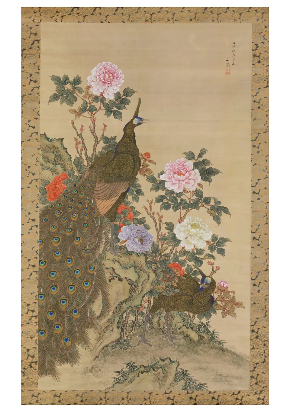 pomegranate-tani-buncho-peacocks-klappkarte-pfau-blanko image 1