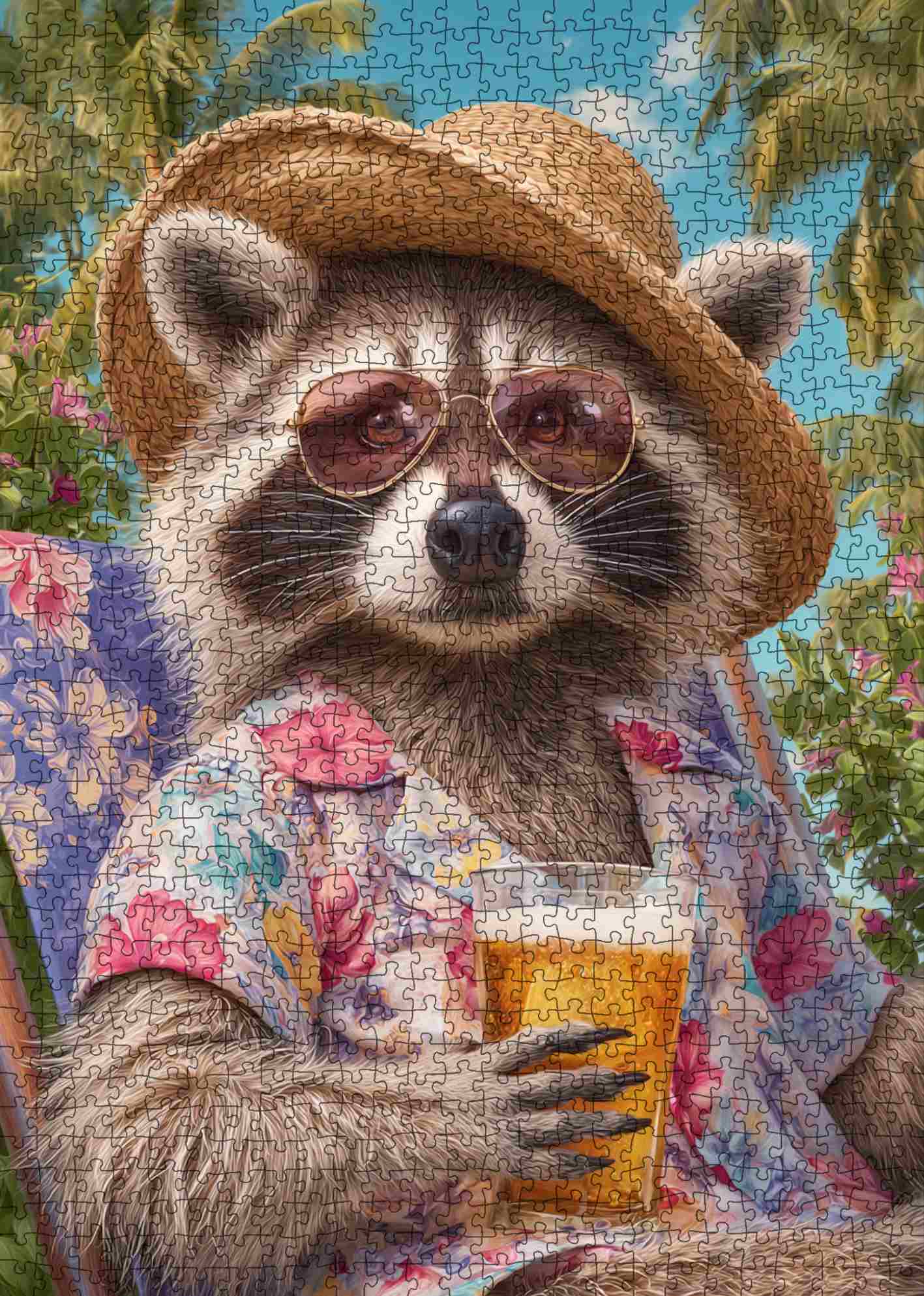 tucocoo-jigsaw-puzzles-tropical-vacation-raccoon-puzzle-1000-teile image 2