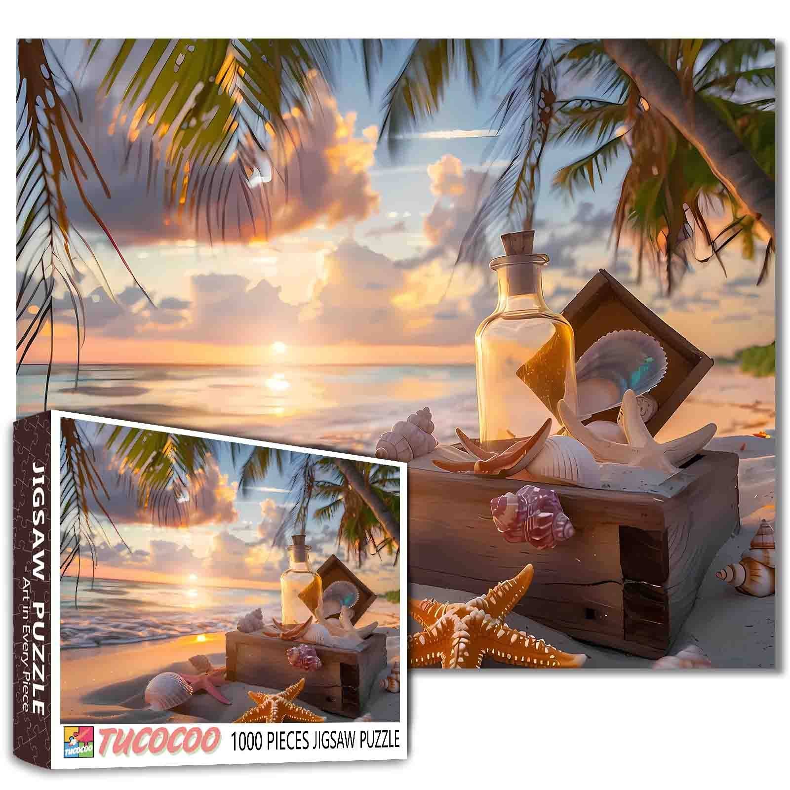 tucocoo-tropical-beach-sunset-puzzle-1000-teile-strand image 1