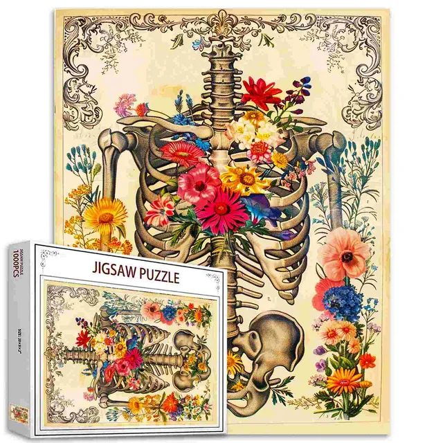tucocoo-jigsaw-puzzles-floral-skeleton-puzzle-1000-teile image 1
