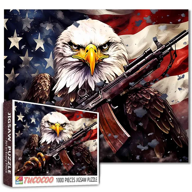tucocoo-patriotic-eagle-warrior-puzzle-1000-teile-adler image 1