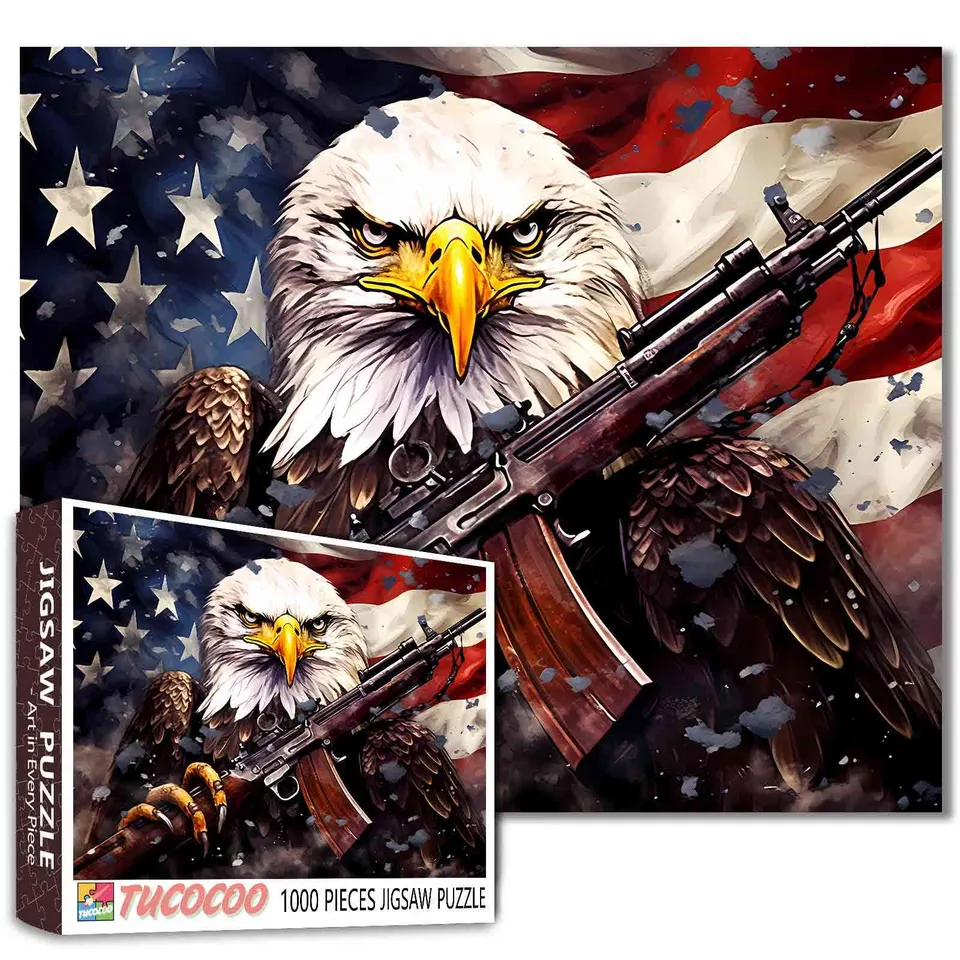 tucocoo-patriotic-eagle-warrior-puzzle-1000-teile-adler image 1