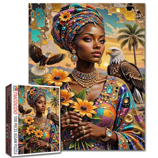 tucocoo-african-queen-with-eagles-puzzle-1000-teile-portrait image 1