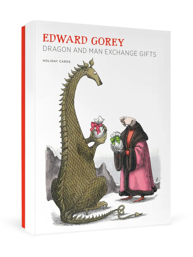 pomegranate-edward-gorey-dragon-weihnachtskarten-set image 1