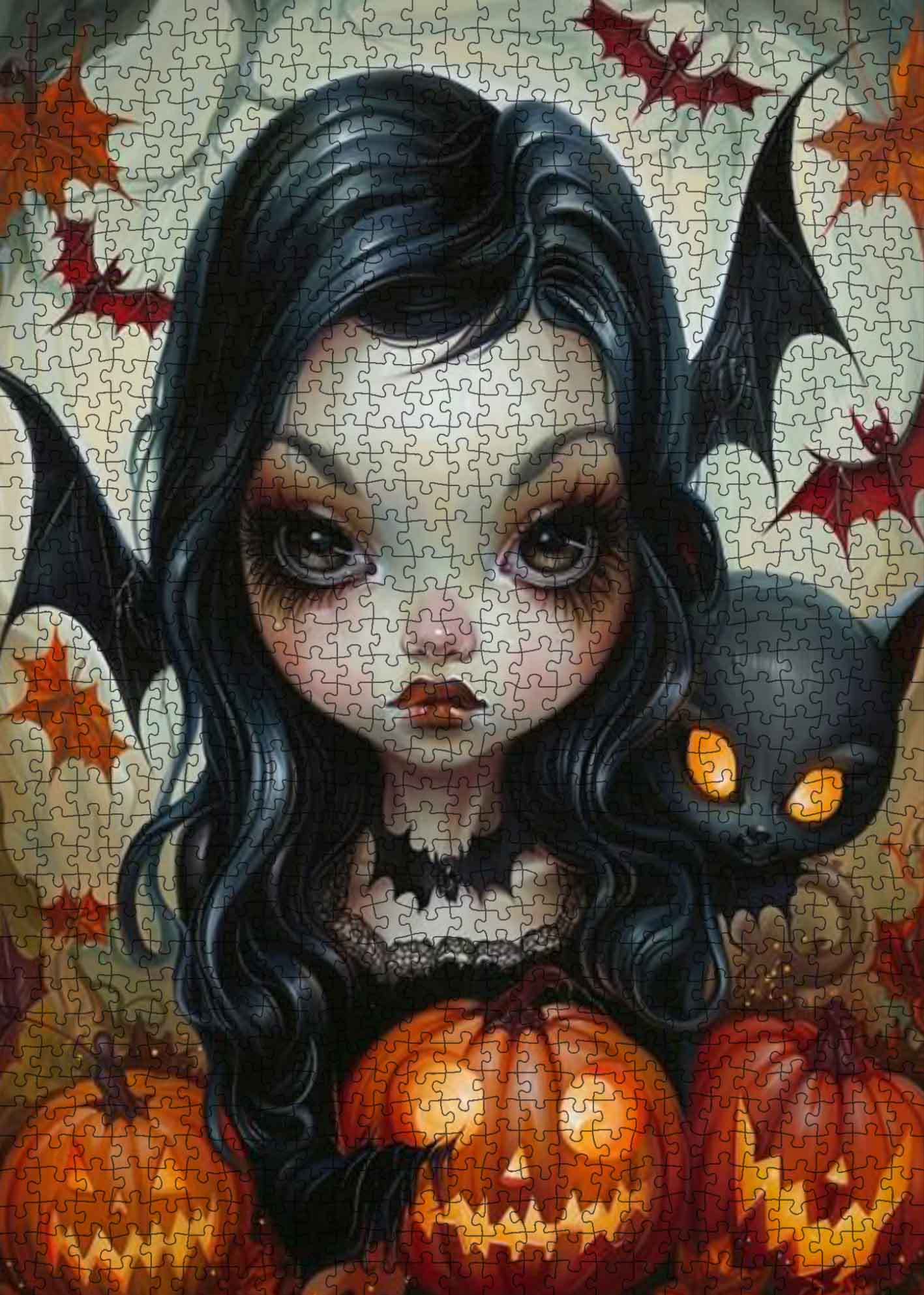 tucocoo-halloween-bat-girl-puzzle-1000-teile-grusel image 2