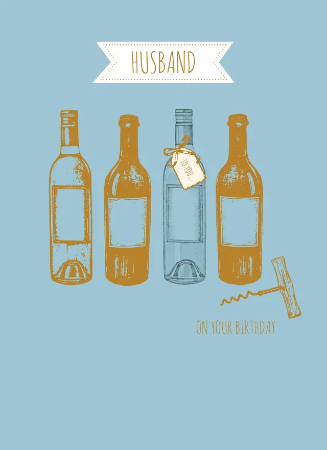 otter-house-family-circle-gold-bottles-geburtstagskarte-ehemann image 1