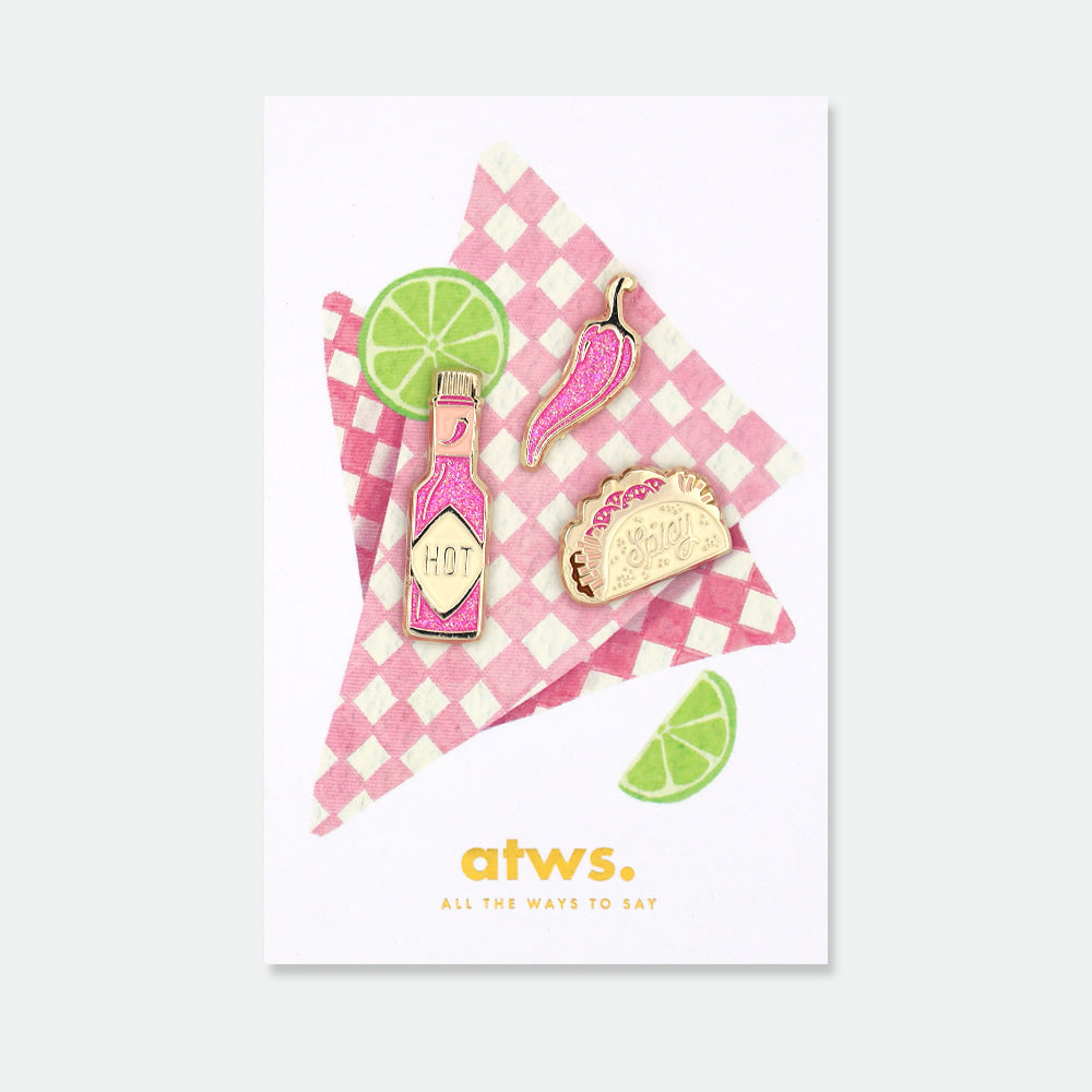 all-the-ways-to-say-spicy-pins-3er-set-emaille image 1