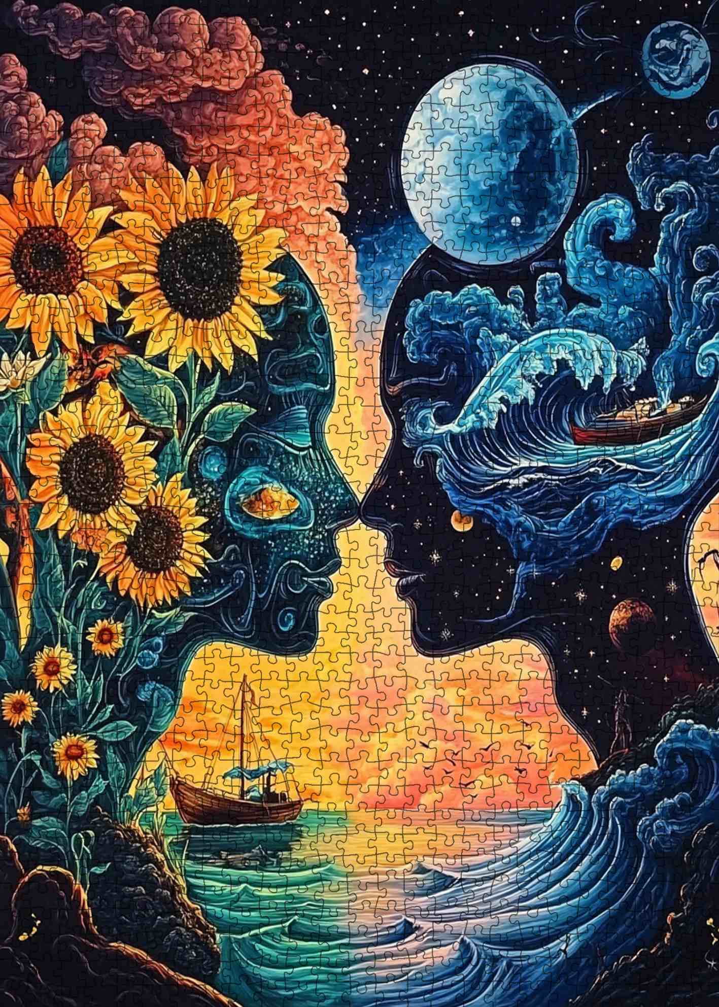 tucocoo-sunflower-ocean-dual-faces-puzzle-1000-teile-sonnenblumen image 2