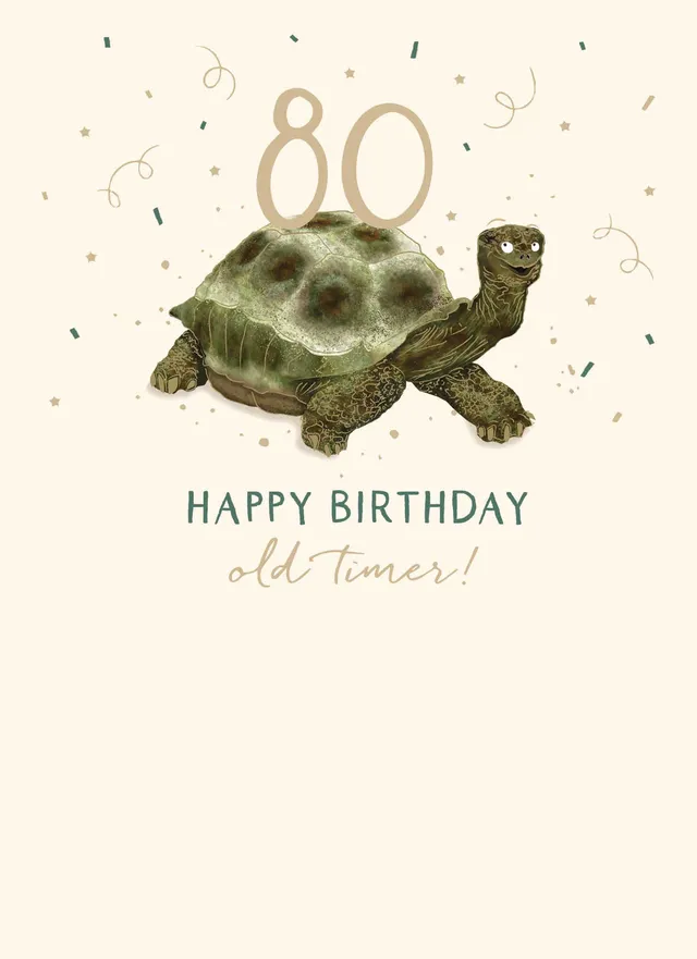 otter-house-age-to-celebrate-geburtstagskarte-80-old-timer-tortoise image 1