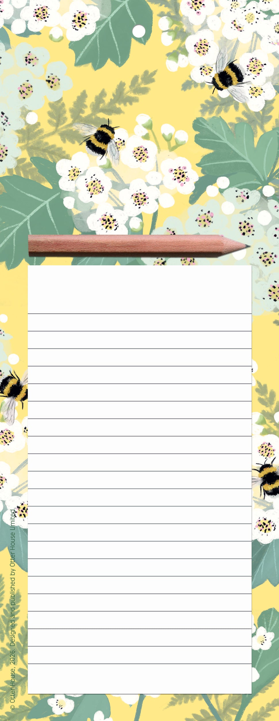 otter-house-rspb-white-blossom-memo-pad-bienen image 1