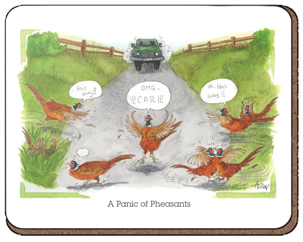 otter-house-panic-of-pheasants-untersetzer-fasane image 1