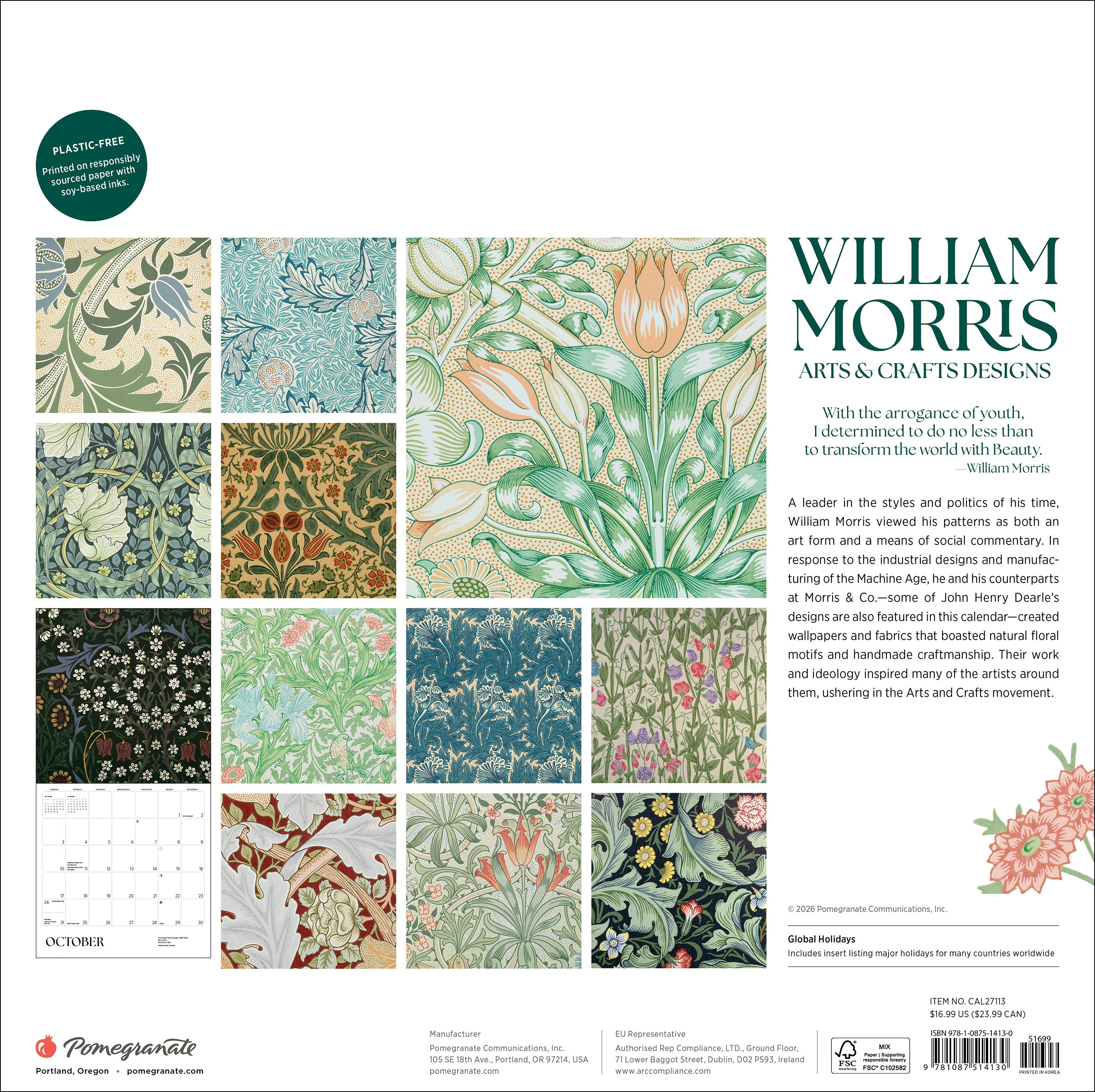 pomegranate-william-morris-wandkalender-2027-muster image 8