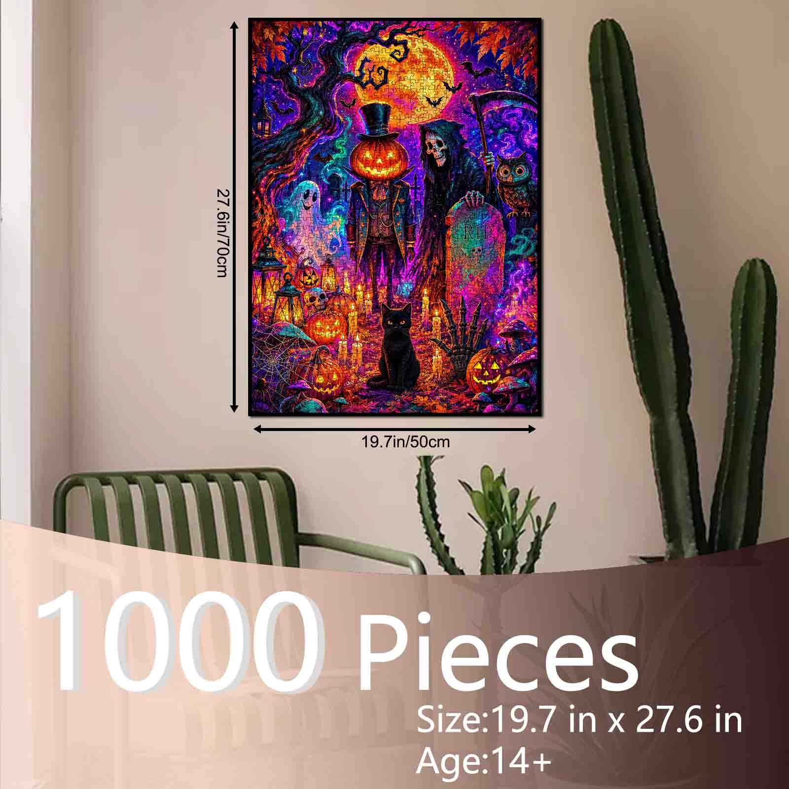 tucocoo-jigsaw-puzzles-pumpkin-reaper-haunted-graveyard-puzzle-1000-halloween image 5