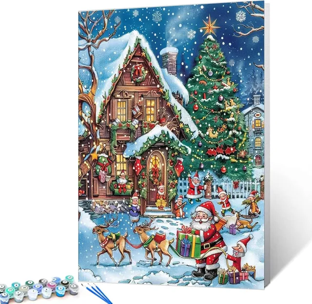 tucocoo-christmas-santa-elves-malen-nach-zahlen-weihnachten image 1