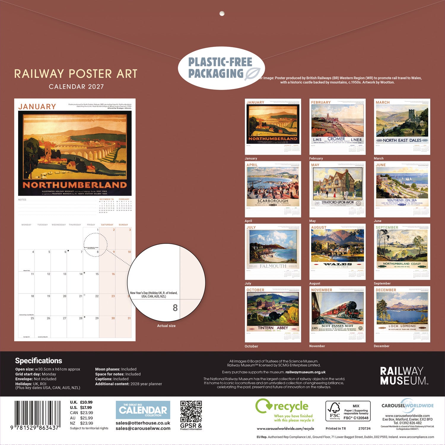 otter-house-railway-poster-art-nrm-wall-calendar-2027-eisenbahn image 2