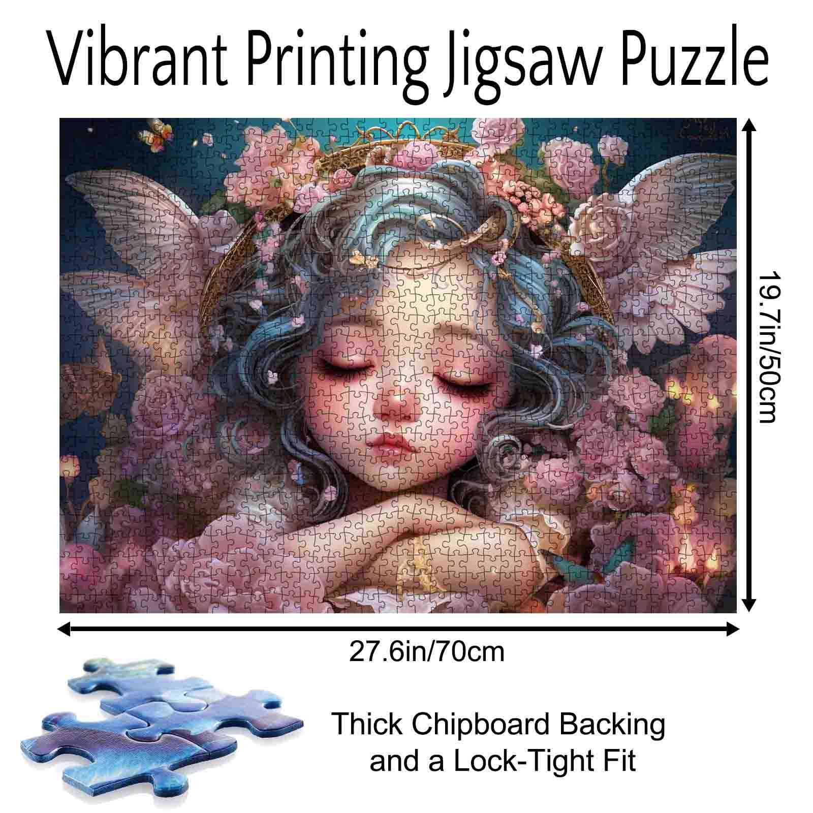 tucocoo-sleeping-angel-puzzle-1000-teile-engel-rosen image 5