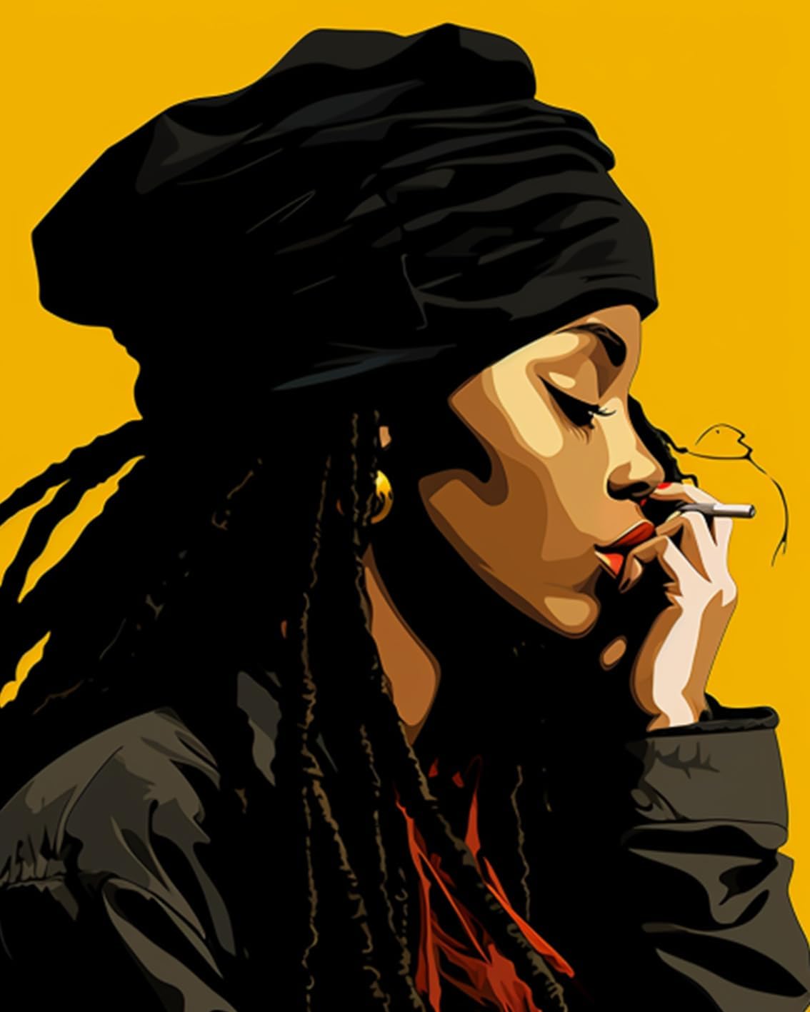 tucocoo-paint-by-numbers-black-girl-hut-malen-nach-zahlen-40x50 image 2