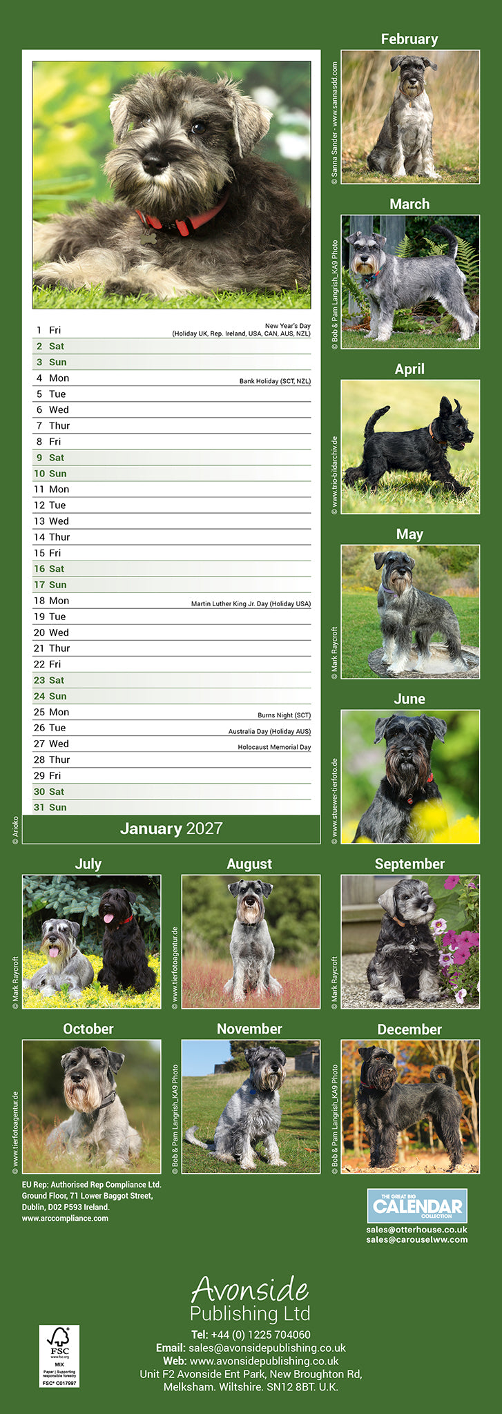 otter-house-schnauzer-slim-calendar-2027-wandkalender image 2