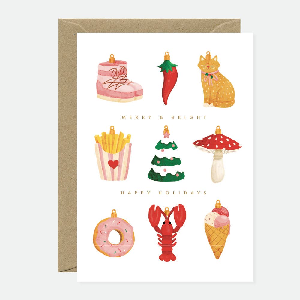 all-the-ways-to-say-ornaments-weihnachtskarte-a6-goldfolie image 1