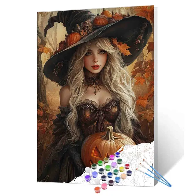 tucocoo-pumpkin-witch-malen-nach-zahlen-40x50cm-herbst-hexe image 1