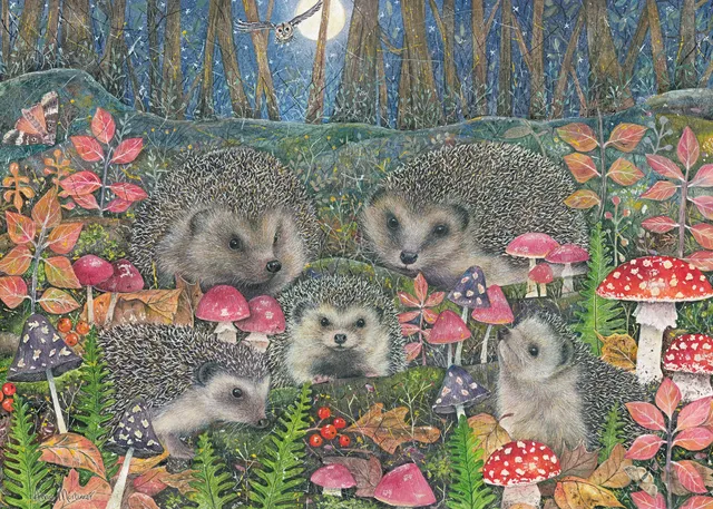 otter-house-woodland-hedgehogs-1000-teile-puzzle-igel image 1