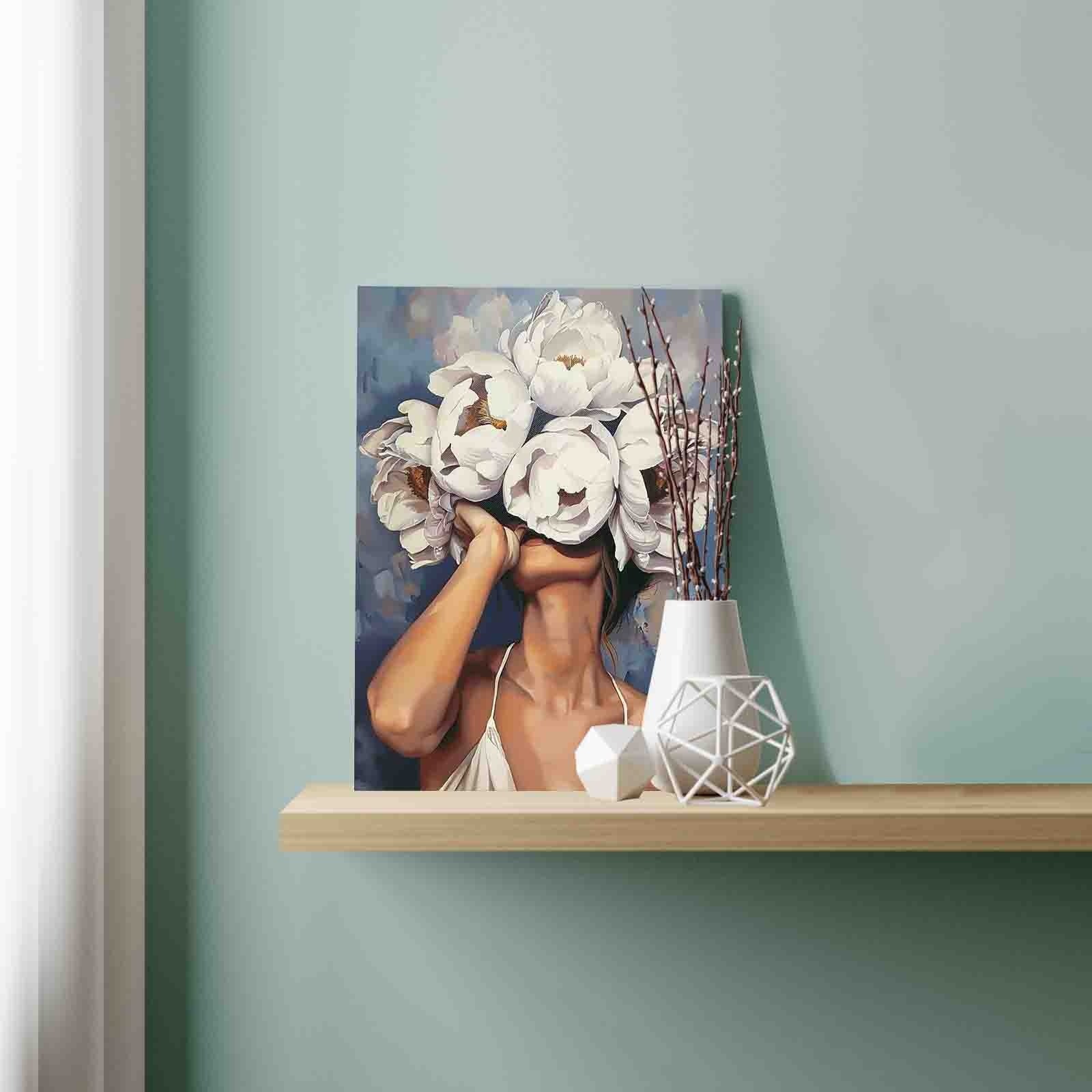 tucocoo-woman-white-flowers-malen-nach-zahlen-40x50-frau image 3